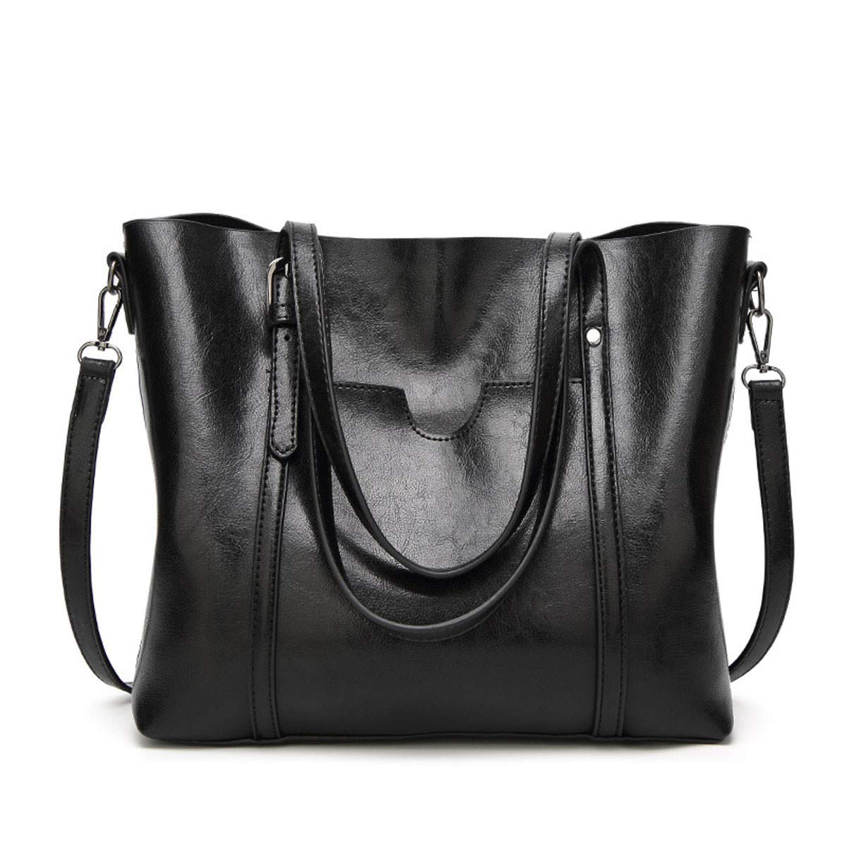 AINUOEY Donna Borse a Mano Borsa a Spalla Elegante Grandi Firmate Marca Tracolla Antifurto PU pelle 76612 1 pz Nero