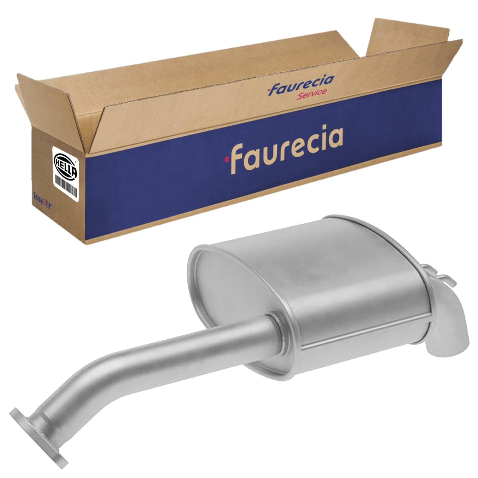 HELLA 8LD 366 029-671 Rear Silencer, Exhaust Back Box - Easy2Fit Kit - Rear - One Piece - Set with Attachments