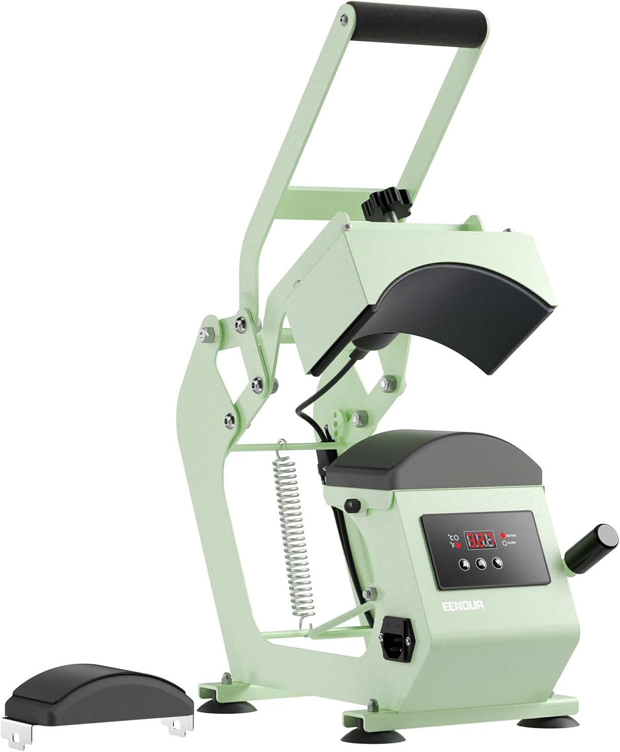 Hat Heat Press Machine for Caps with Presice Temp&Timer Control, Timer Auto Starter - Hat Press with 2 Platens & Caps Stretcher for Vinyl, Sublimation, Heat Transfer (Light Green)