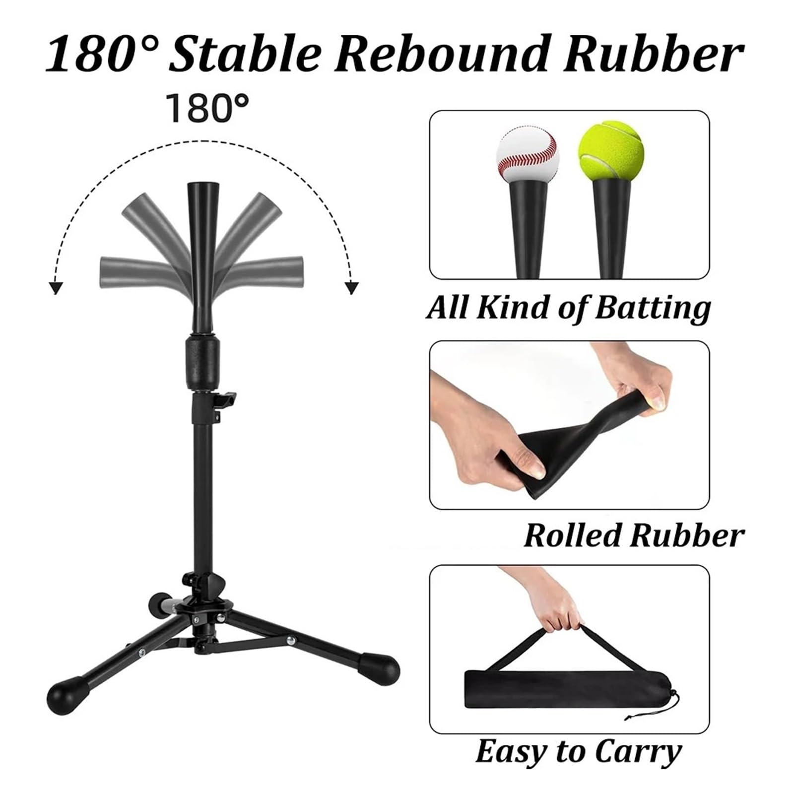 Baseball-Schlag-Tee-stativ Baseball Batting Support Tee, leicht verstellbare Höhe von 23 bis 39 Zoll for das Schlagtraining