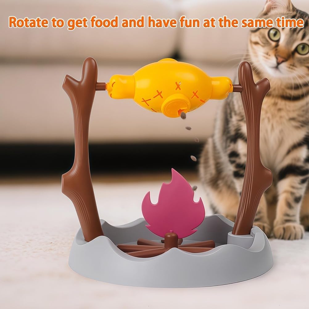 Giocattolo interattivo per gatti – Dispenser di dolcetti e ciotola puzzle a alimentazione lenta per gatti interni, design coinvolgente pesce alla griglia per una migliore riproduzione e stimolazione