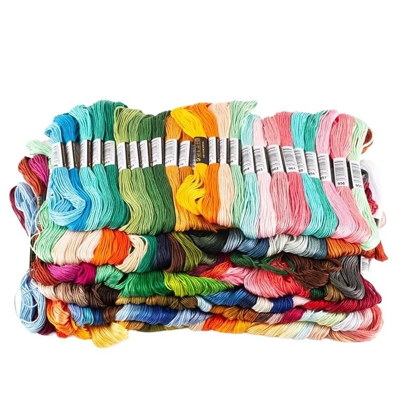 Hilos de Bordar Línea de bordado Color fijo punto cruz, línea tejido a mano, DIY, algodón y poliéster(150 colors)