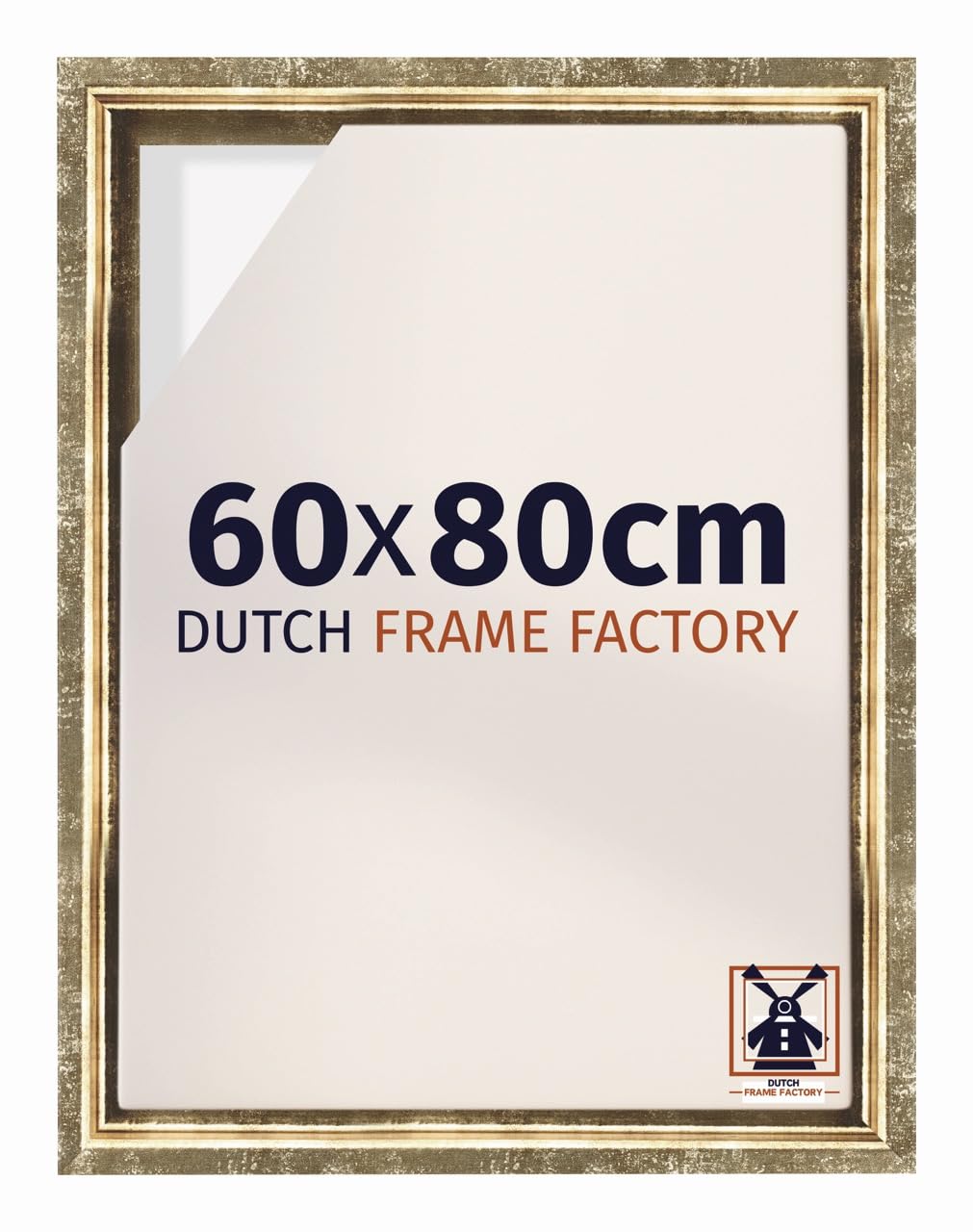 Schattenfugenrahmen 60x80 - Gold Antik - Rahmen für Leinwand Bilder auf Keilrahmen - MDF - Lausanne