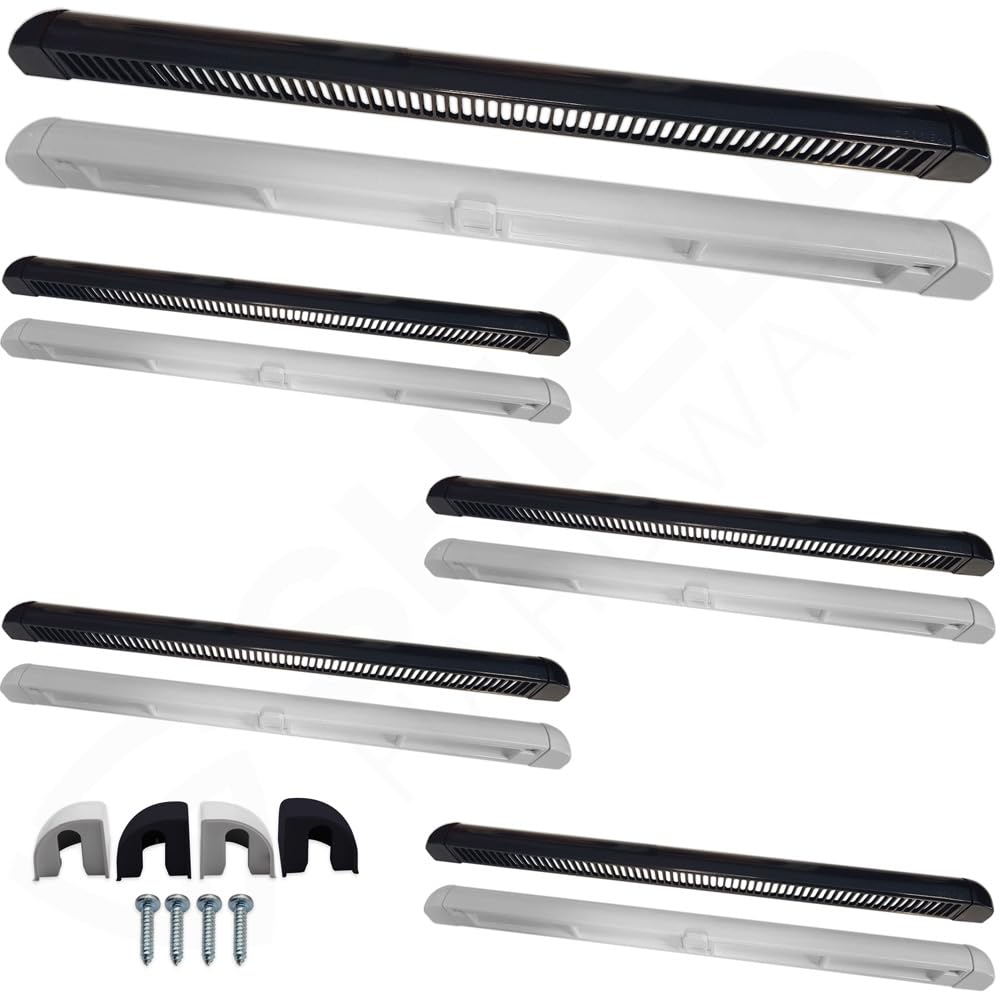 5 x Window Trickle Vents - Reduces Condensation, Damp & Steam - Complete Replacement Kit for uPVC, Wood & Aluminium Black - White 400mm Pack of 5