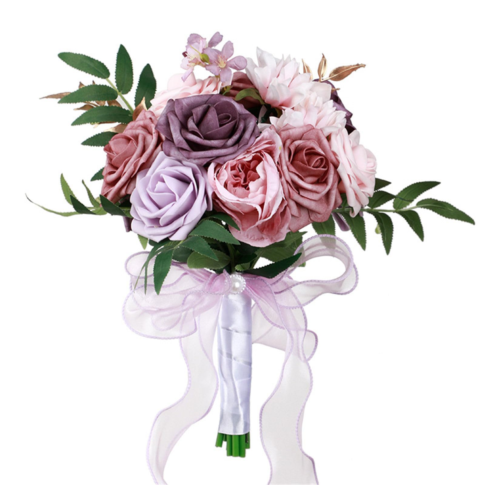 HJRegaFimu Wedding Bridal Bouquet Artificial Rose Flowers Fake Silk Roses Bridesmaid Bouquets For Decoration