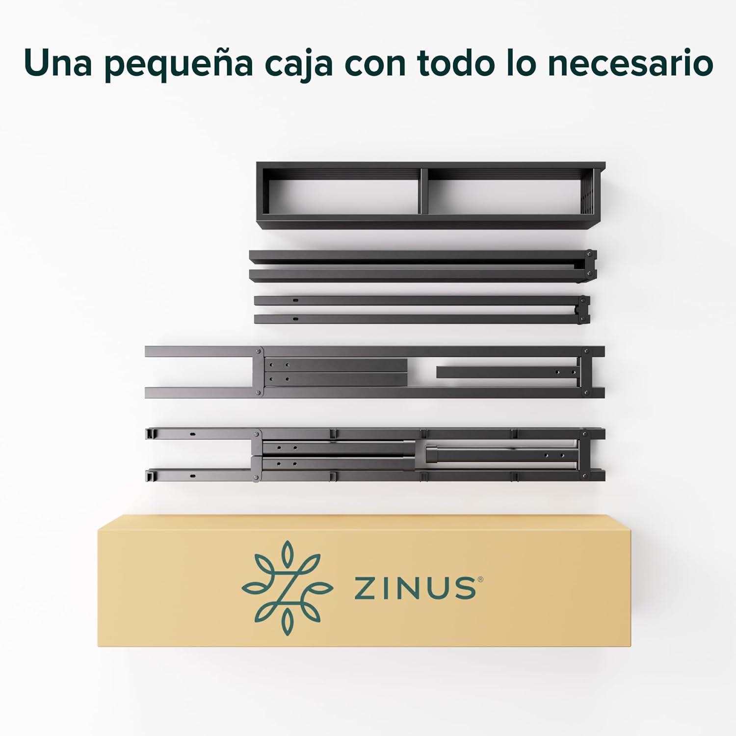Box with all Zinus bed frame parts