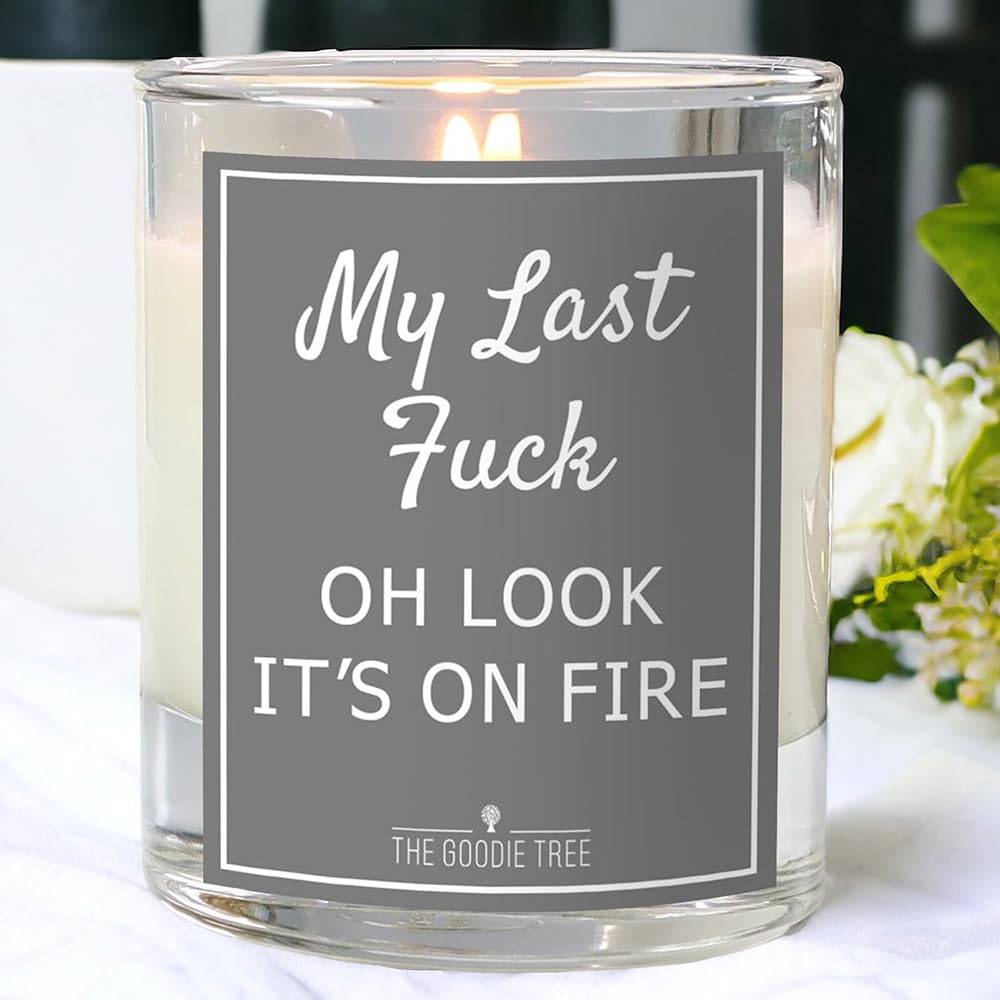 My Last Fuck Oh Look It's On Fire Scented Candle - Free Uk Delivery - Grey Label - Funny Gift Ideas - Birthday Gift - For Mum, Dad - For Men, Women, Friends, Christmas