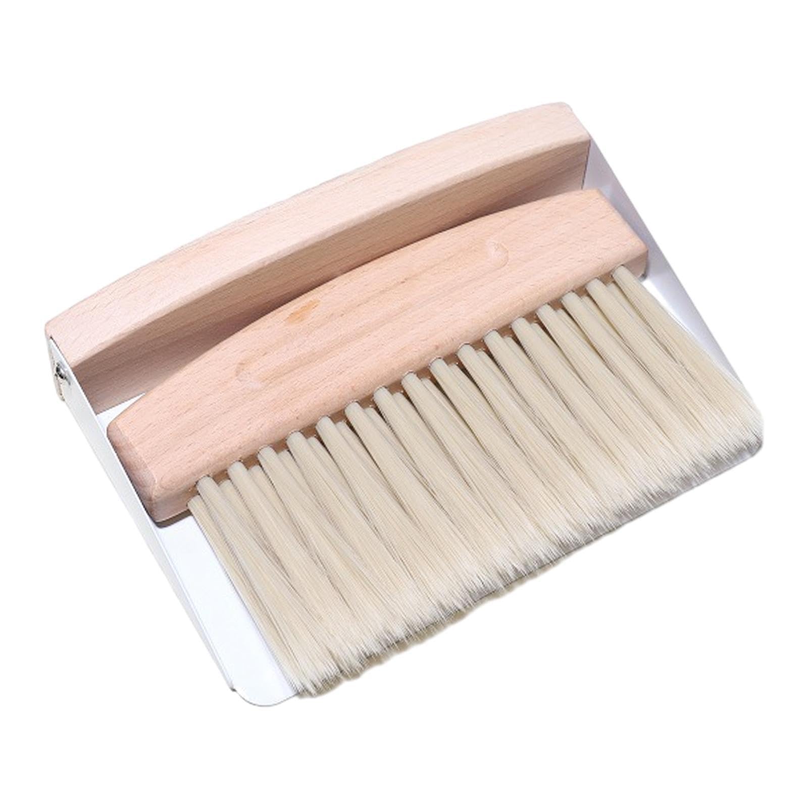 PIXZCSA Mini Handy Dust Cleaning Tool Desktop Broom And Dustpan Set Household Needs And Craft Class Efficiency Household Versatile Cleaning Tool , white nylon bristles , 15.5x10.5x4cm