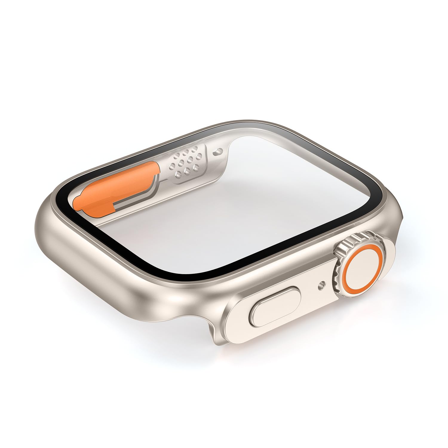 CZKE Funda PC Rígida para Apple Watch de 45mm, 41mm, 44mm, 40mm, 42mm, 38mm, Aspecto de Vidrio, Mejora Ultra iWatch Series 8, 7, SE, SE2, 6, 5, 4, 3 (Color: Negro, Tamaño: 44mm)