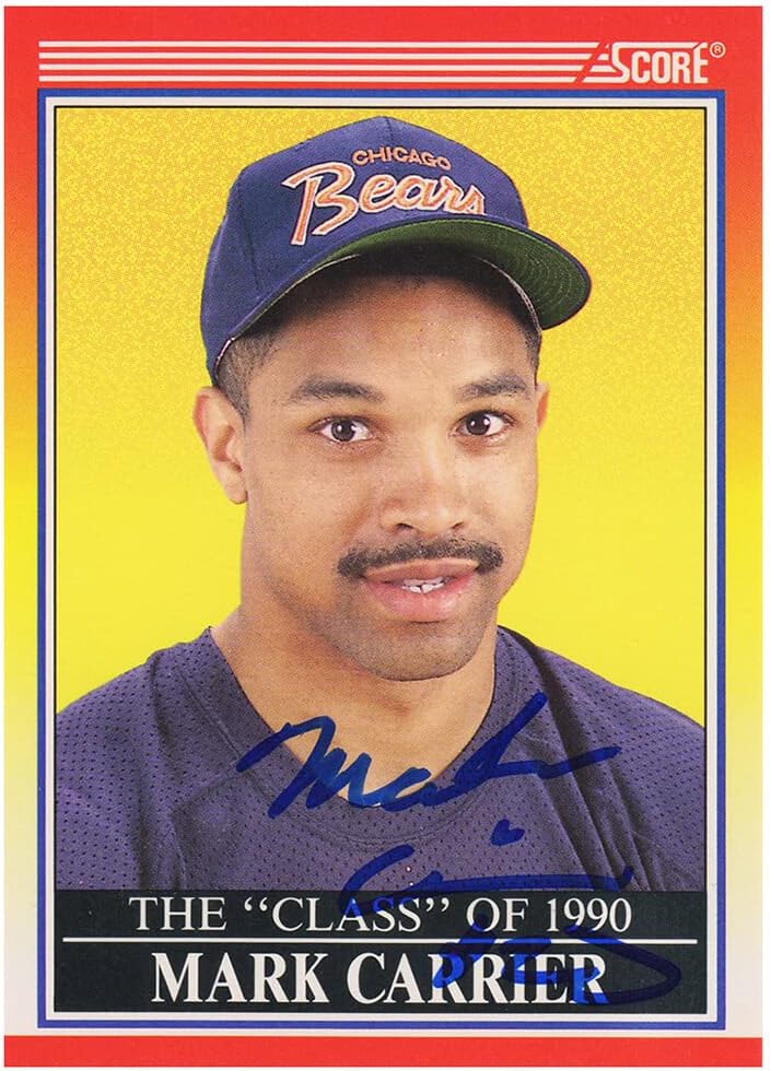 Mark Carrier Signed Bears 1990 Score Rookie Football Trading Card #614