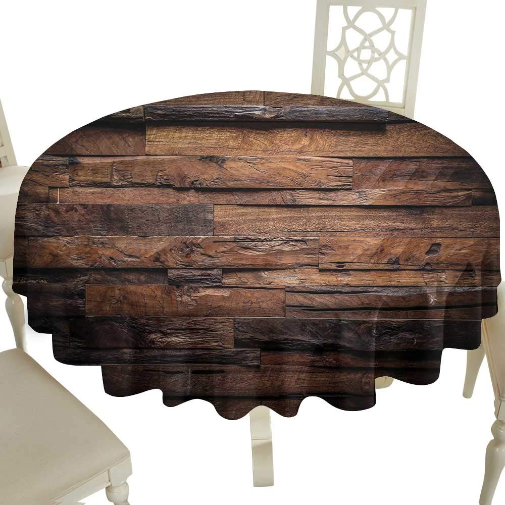 Cranekey outdoor round tablecloth 50 Inch Chocolate,Rough Dark Timber Texture Image Rustic Country Theme Hardwood Carpentry,Brown Dark Brown Great for,Party & More