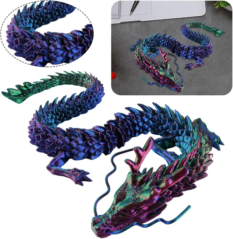 Amazon.co.jp: TBOLINE 3Dプリントドラゴン、17.7インチ クリスタル