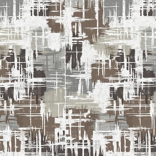 Image of Spaces Double Bedsheet | Premium 100% Cotton Bedsheet with 2 Pillow Covers | Super Soft, Breathable & Skin Friendly Bed Linen | Geometric Design | 224Cmx254Cm /43Cmx68Cm | Dark Brown