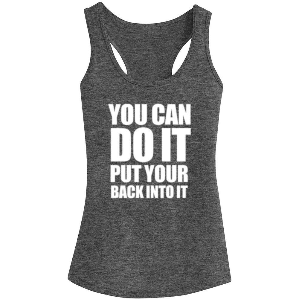 WINGZOO Womens Workout Tank Tops-You Can Do It Novelty Funny Saying Fitness Gym Racerback Sleeveless Shirts for Women