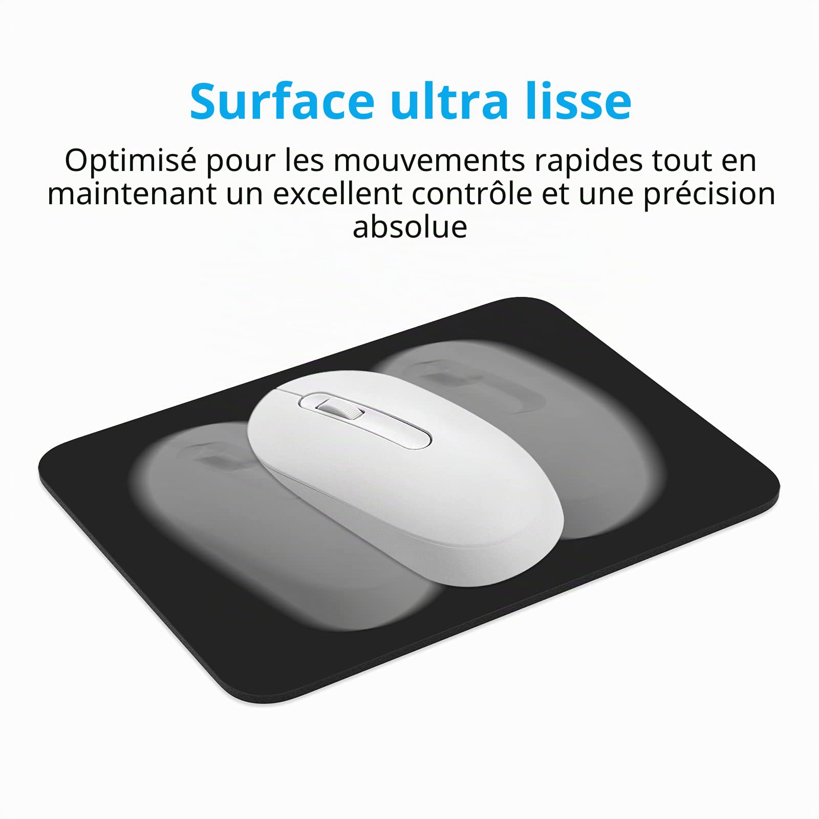 Dapesuom Petit tapis de souris en caoutchouc texturé antidérapant lavable pour ordinateur portable