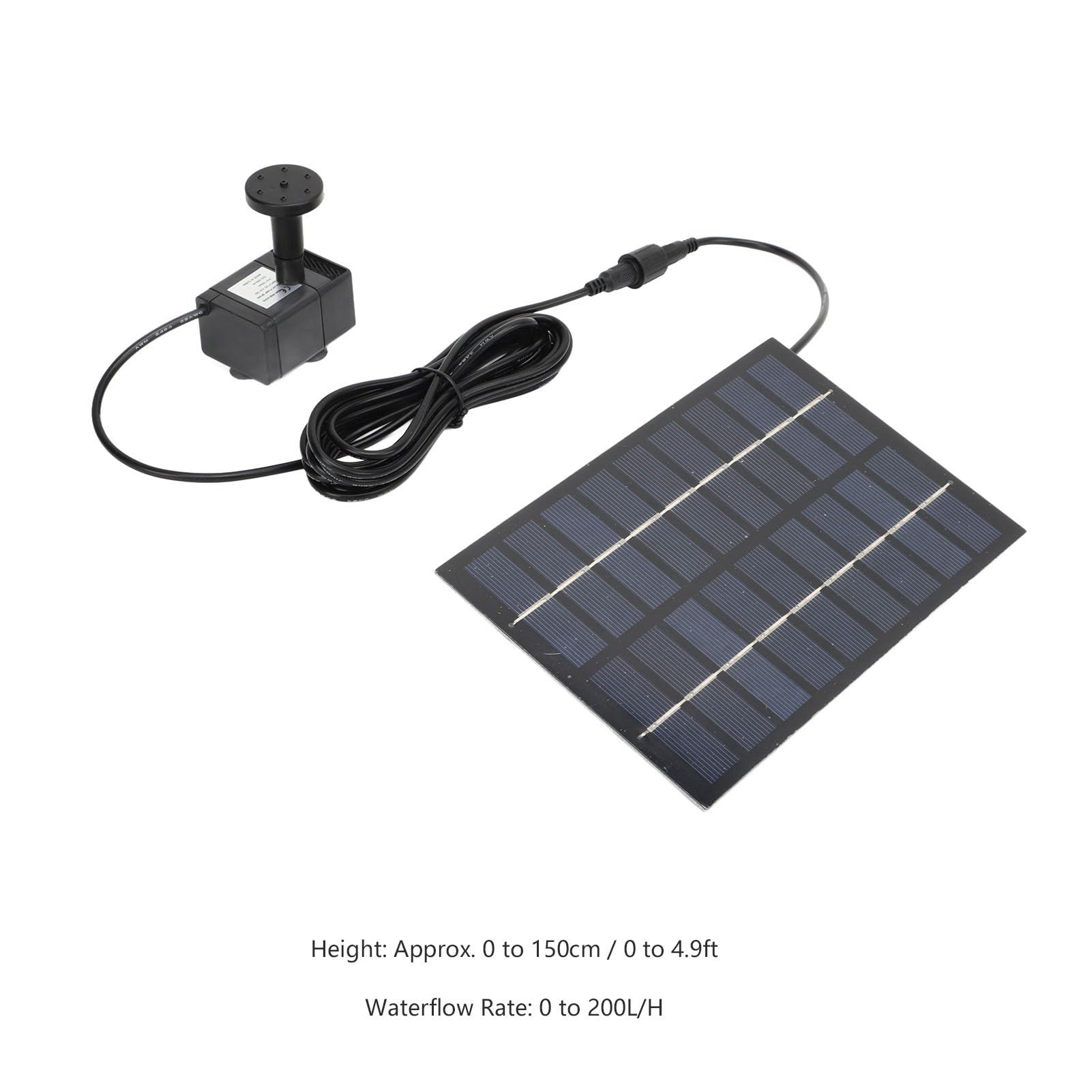 Fontanna Solarna, Zewnętrzna Solarna Pompa Wodna 1,8 W, łatwa W Montażu Fontanna Solarna z Panelem, 4 Dyszami i siatką filtracyjną zapobiegającą Zatykaniu do Kąpieli Ptaków, Stawów