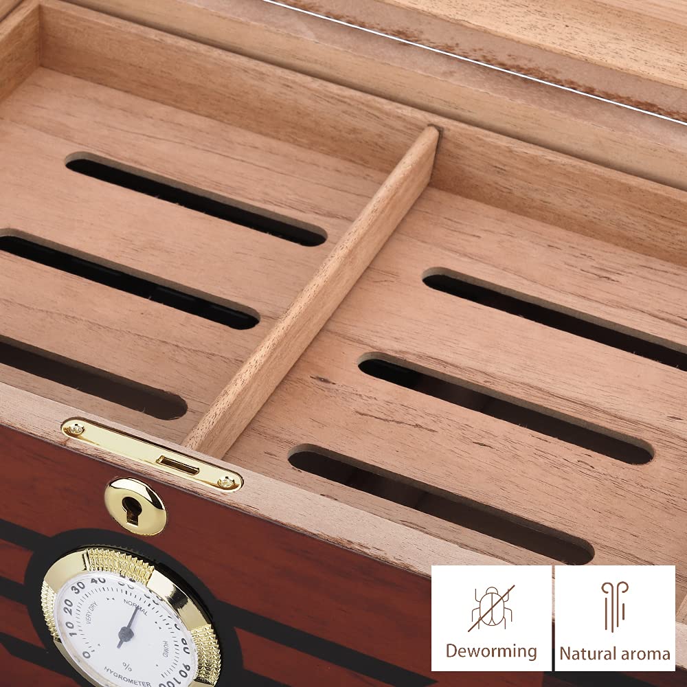 PIPITA Cigar Humidor, Luxury Handmade Cigar Humidor Box with Hygrometer