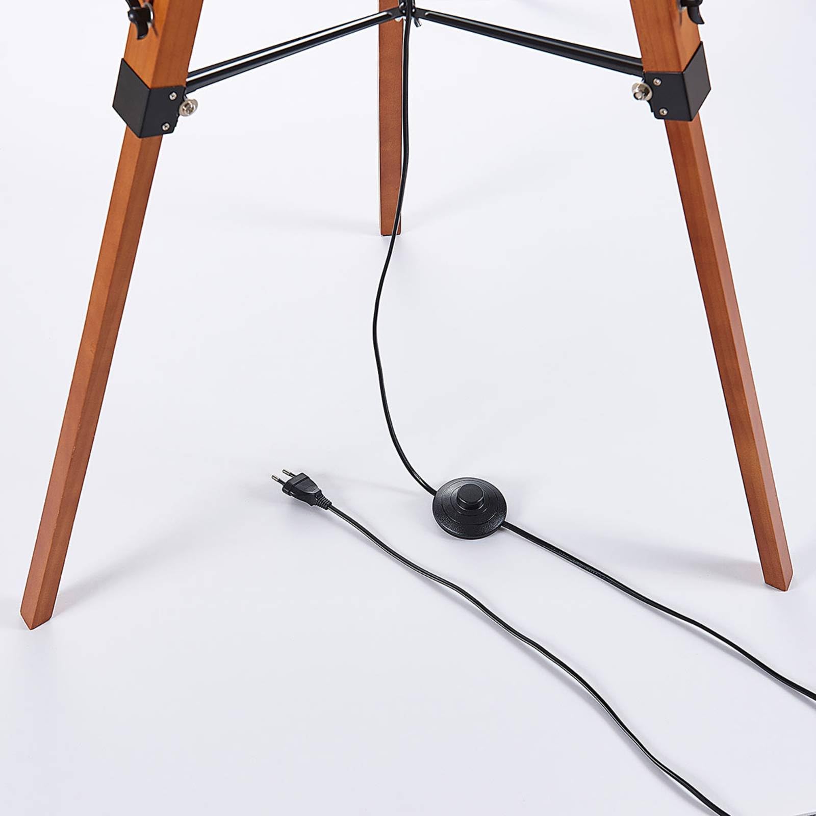 Lindby Lámpara de pie Hilma (Industrial) en Marrón hecho Madera e.o. para Salón & Comedor (1 llama, E27) lámpara madera