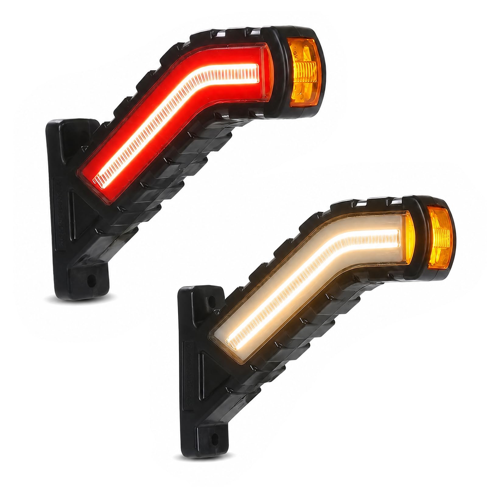2 x LED Begrenzungsleuchten 12-24V, Seitenmarkierungsleuchten wasserdicht für LKW, PKW, Wohnwagen, Anhänger – Weiß/Rot