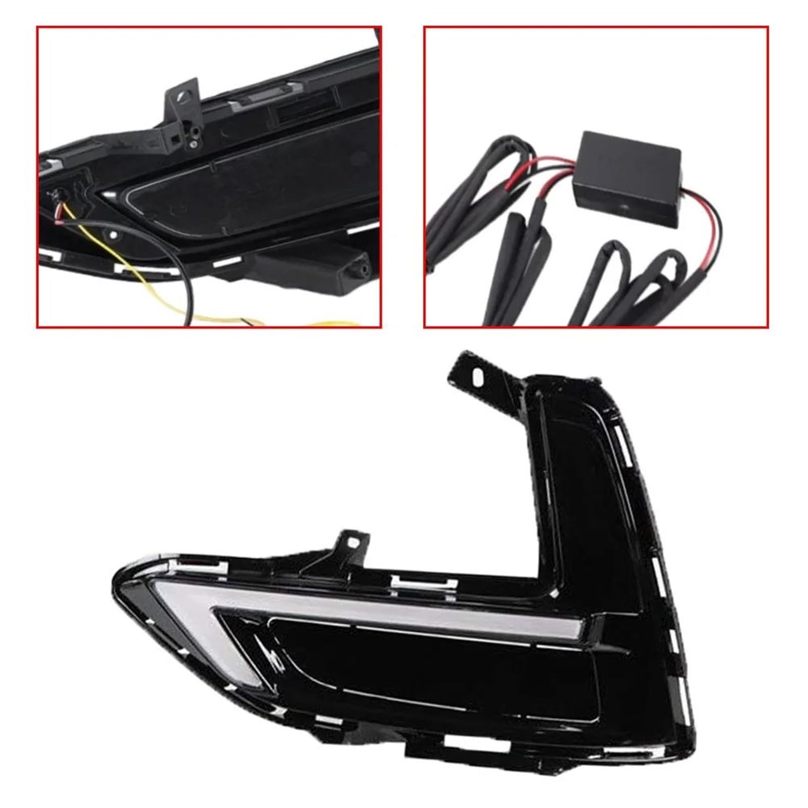 Intermitentes Automóviles 1 Juego luces circulación diurna 12V para Nissan para Sentra para Sylphy 2019-2023 LED DRL con señales giro para faros antiniebla(White Amber)
