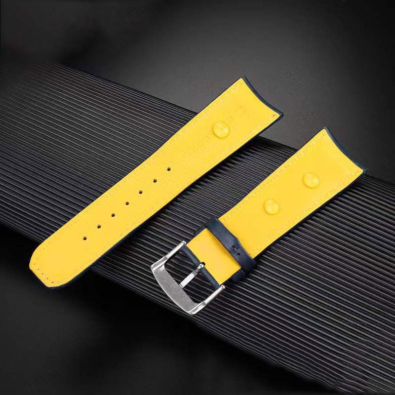For Citizen Blue Angels Watch Band AT8020-03L AT9031-52L Leather Strap 22mm Blue With Blue line image 3