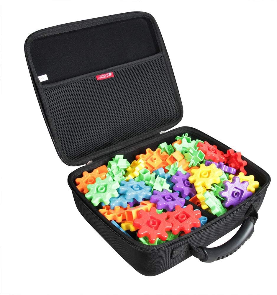 Hermitshell Travel Case for Learning Resources Gears Deluxe Building Set 100 Pieces (Black)