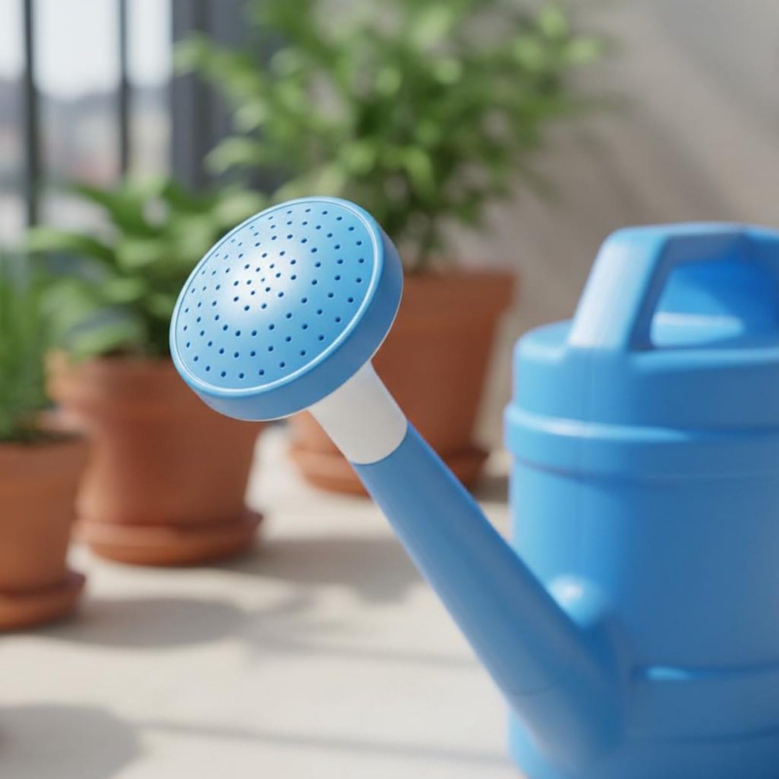 Qianly Gießkanne Langer Auslauf Plastik-Gießkanne große Kapazität Blumengießkanne für Hobbygärtner, Balkon, Zimmerpflanzen, Garten, Grün, 10L