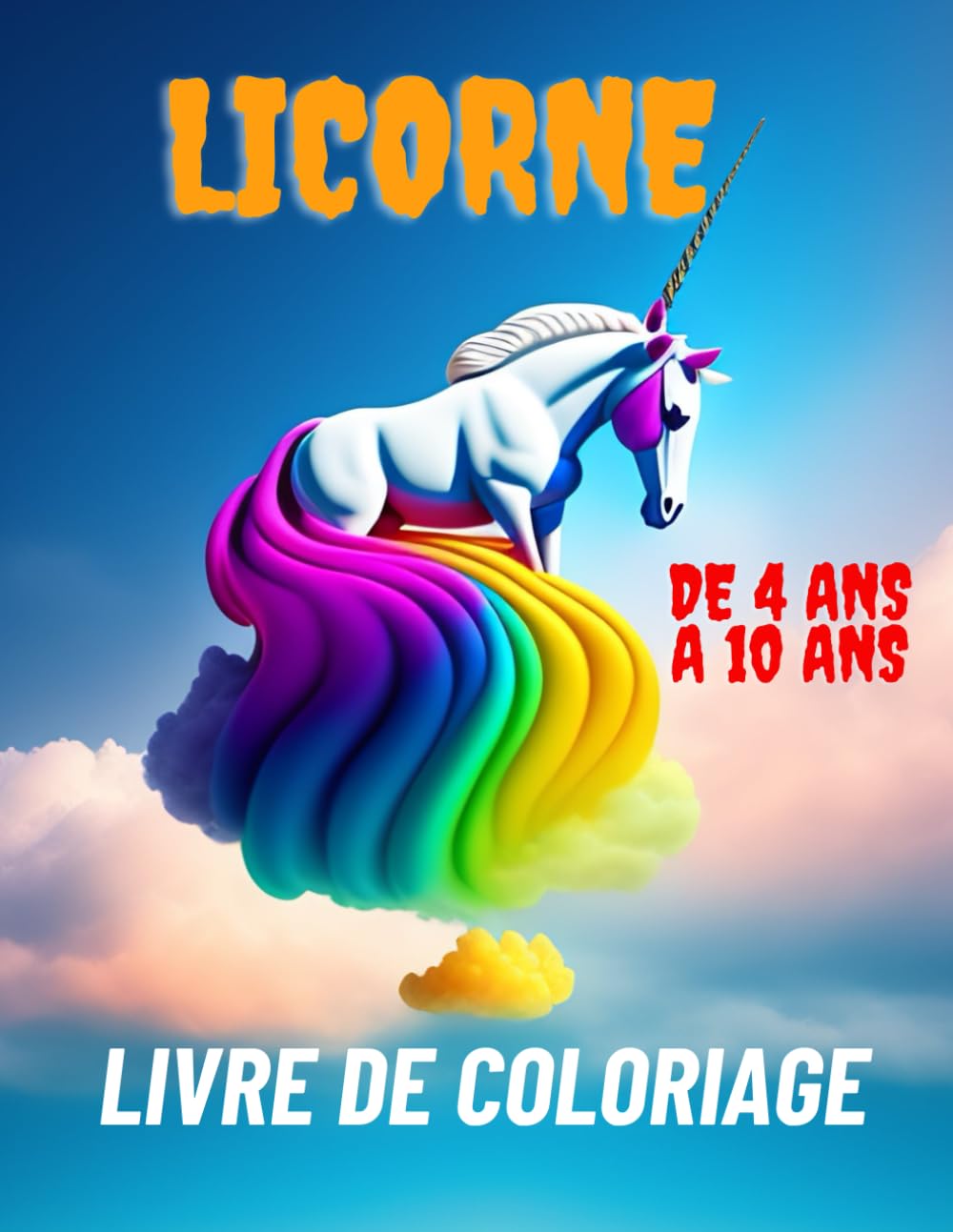 LICORNE: LIVRE DE COLORIAGE POUR ENFANTS DE 4 A 10 ANS(CADEAU POUR ENFANT)