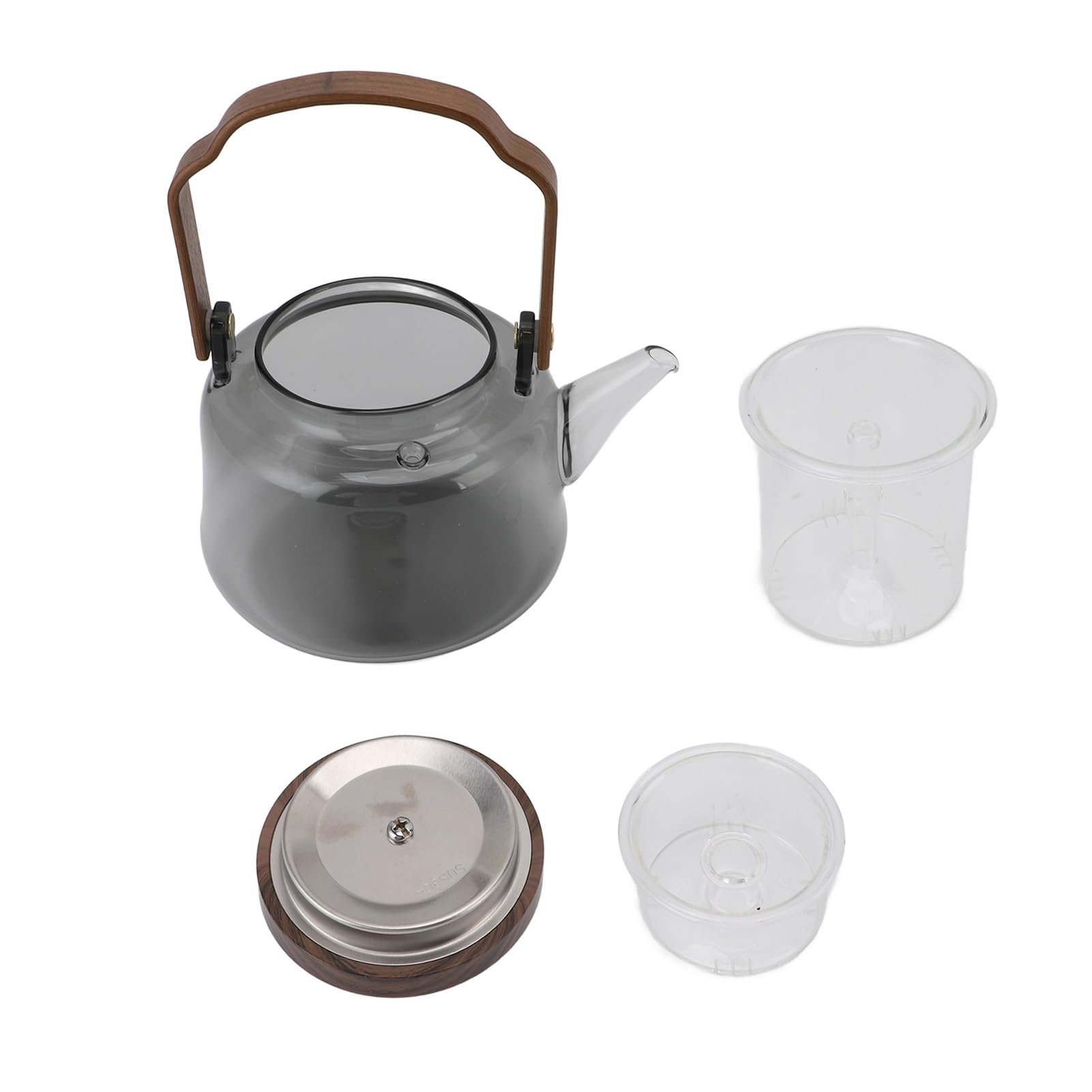 Yctze Tetera de Vidrio de 1000 Ml con Infusores Extraíbles, Tetera de Vidrio con Alto Contenido de Borosilicato, con Infusor, de con Alto Contenido de Borosilicato, Infusor de Acero Inoxidable, Apta