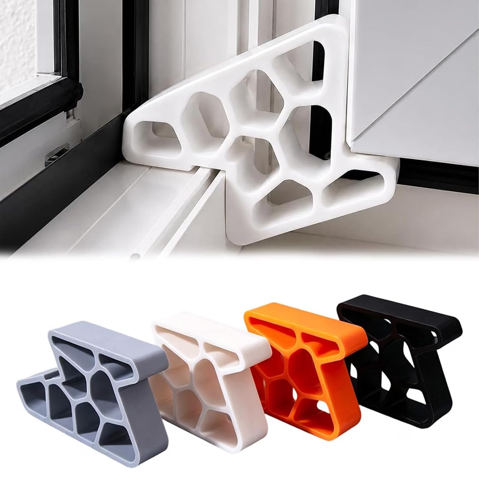 4 PCS Door Wedge Stopper, Secure Track Door Stop，Set