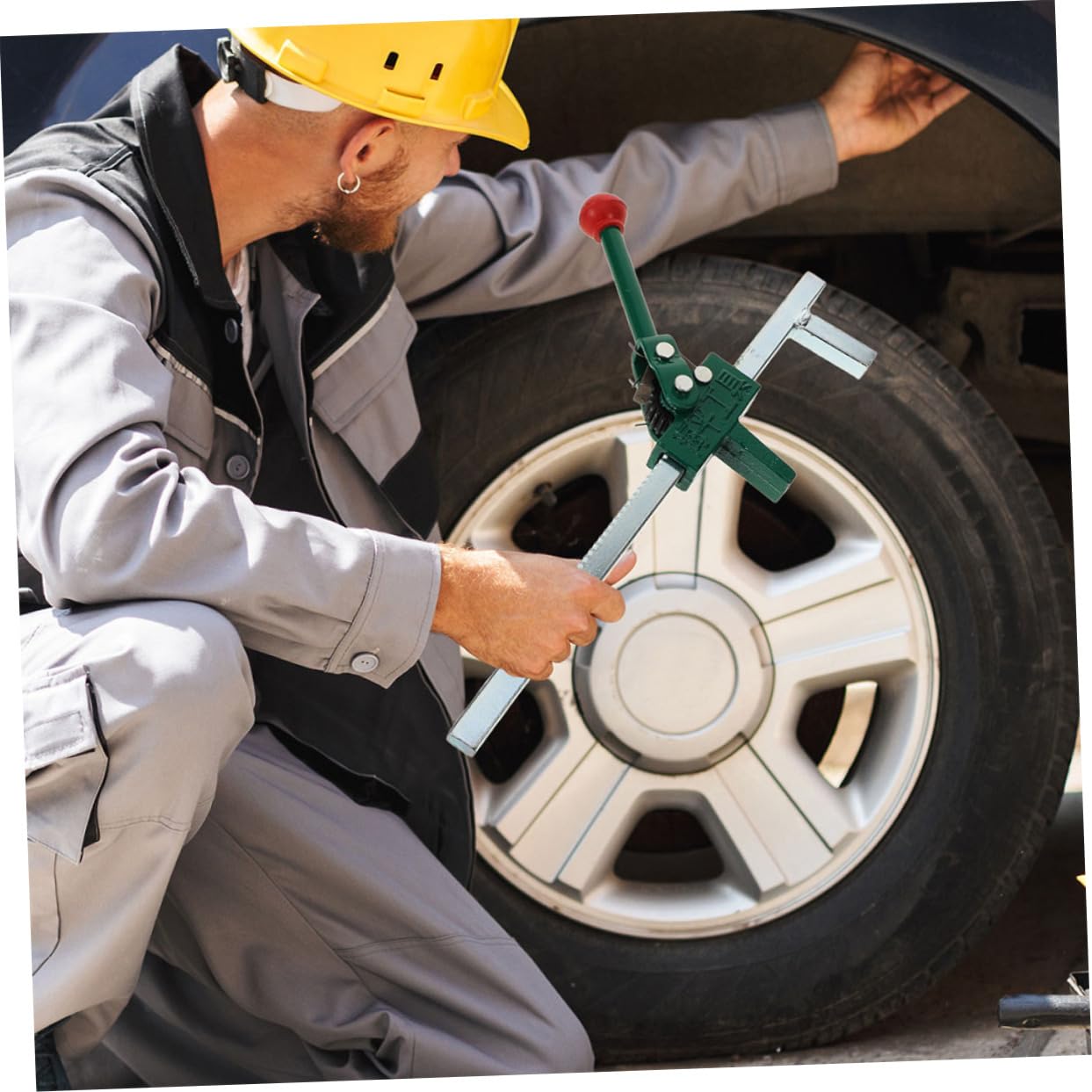 ULTECHNOVO Manueller Reifenspreizer aus Gussstahl Tragbares Handwerkzeug zum Aufweiten von Reifen für Pkw und Lkw Reparaturen Unterwegs