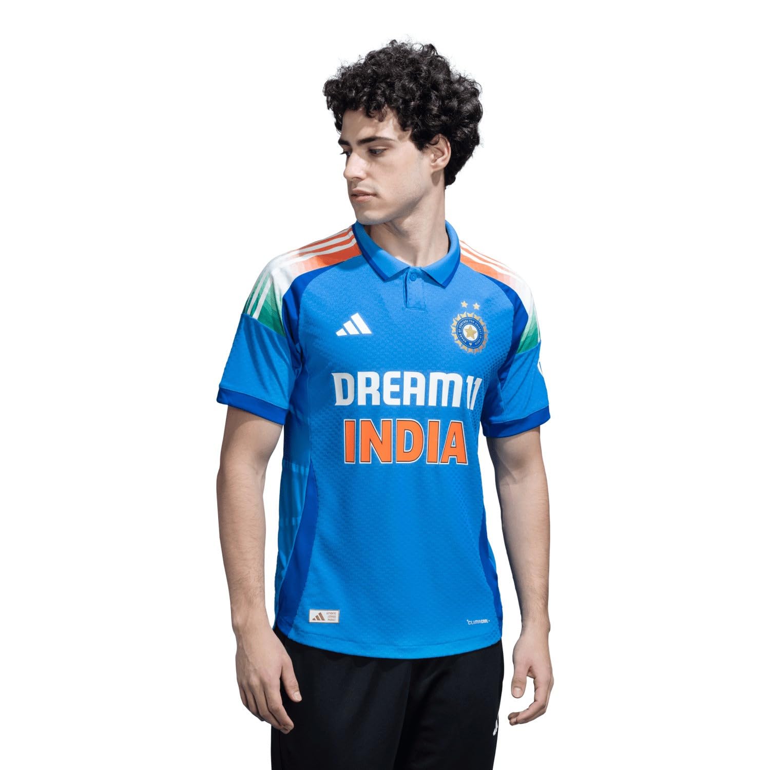 adidas Mens India Cricket One Day International Shirt Adults Blue L