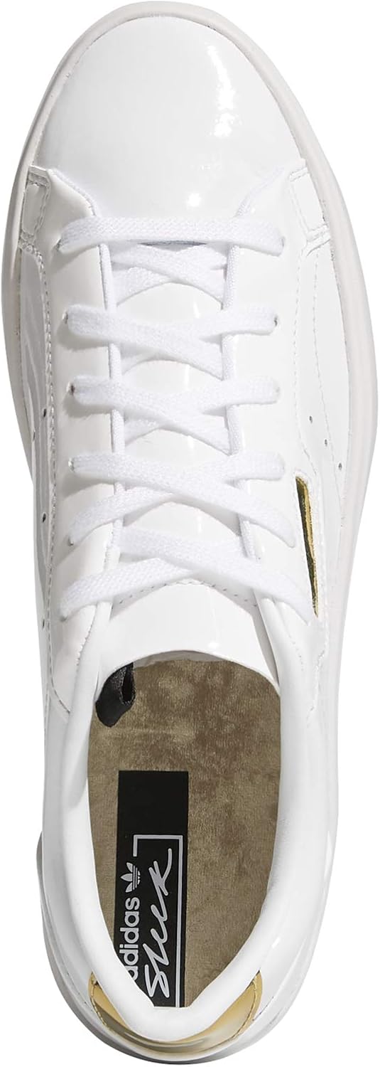 adidas Originals Women's Sleek Sneaker 5 Ftwr White/Crystal White/Gold Met.