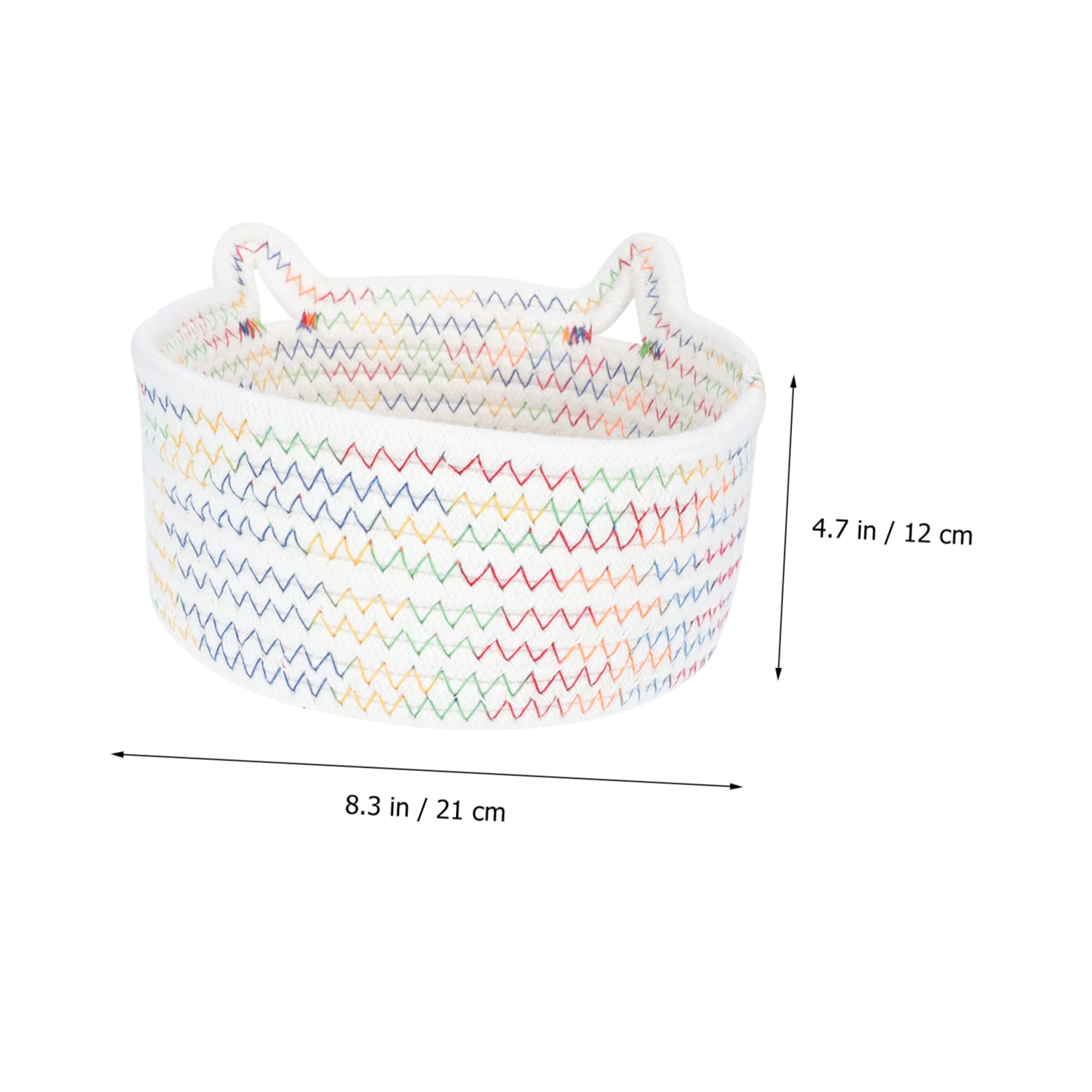 HHF Paniers et Boîte Fournitures de rangement for la maison Oreilles de chat Panier de rangement rond Panier en fil de coton Panier tissé Panier de rangement Rangement de bureau Vêtements Stockage