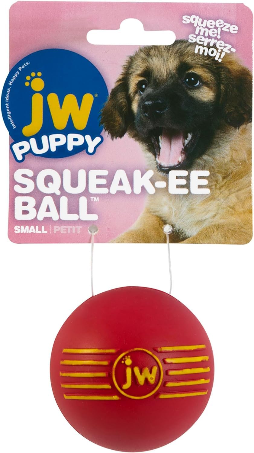 JW Pet Squeak Squeaker Dog Puppy Fetch Chew Toy Small Ball 3 Pack
