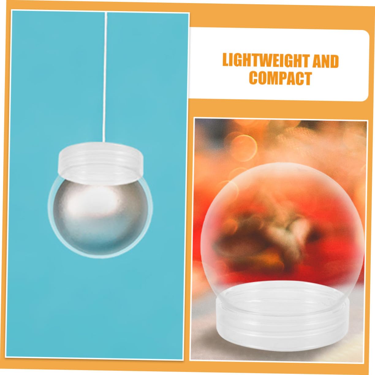 OUNONA 24 Piezas Bolas de Nieve Transparentes de Plástico para DIY Esferas de Agua Claras y Vacías para Manualidades Navideñas Accesorios Resistentes y Reutilizables