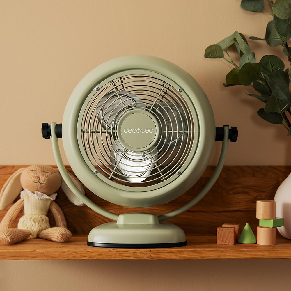 Cecotec Ventilateur de Table EnergySilence 800 RetroDesk Green 20 W