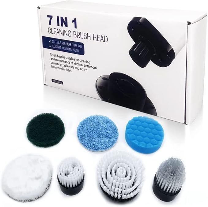 Electric Spin Scrubber Replacement Brush Head, 7In1Cleaning Brush Heads Set of Portable