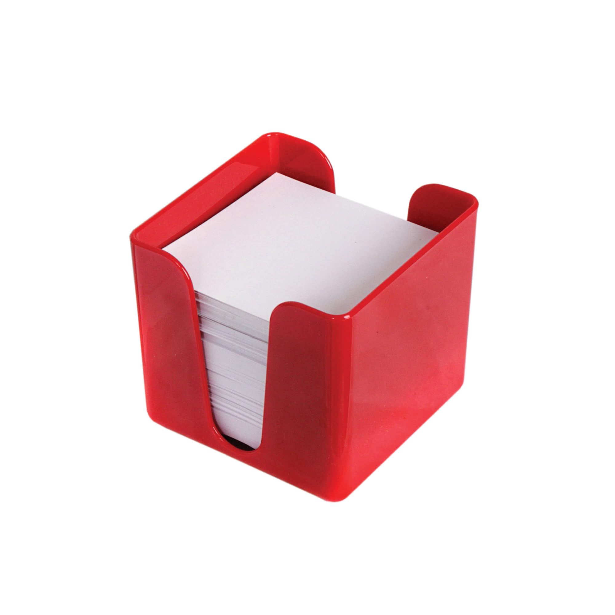 Deflecto Desk Notes Cube - Red - Desktop Memo Block Refill - Cubic Desk Notepad Holder - Desk Memo Pad - Paper Block Cube Refill