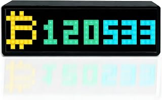 Affichage LED des devis de stock et de crypto-monnaie avec dégradé de pixels, couleurs et icônes personnalisables, pour une utilisation à la maison et au bureau