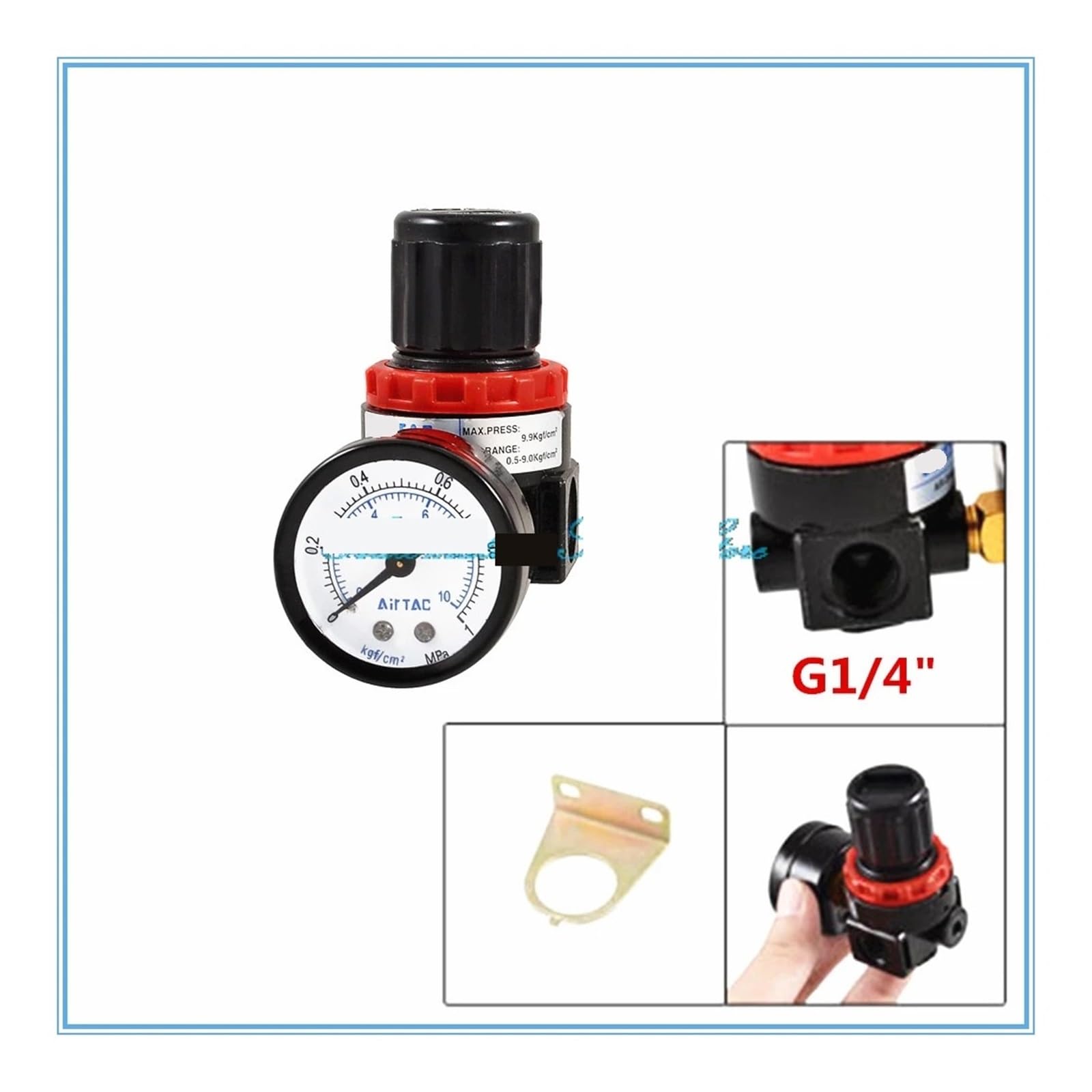 AR2000 G1/4" Regolatore di Pressione del compressore d'Aria Pneumatico Valvola riduzione della AR-2000 W Accessori Fusibile 10mm