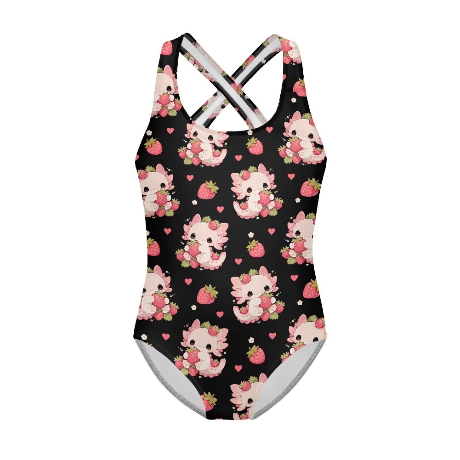 Girls One Piece Bathing Suit,Slim-Fit Ruffle Strap Swimsuit with Adjustable Strap Quick Dry Summer Beach Swim Suit