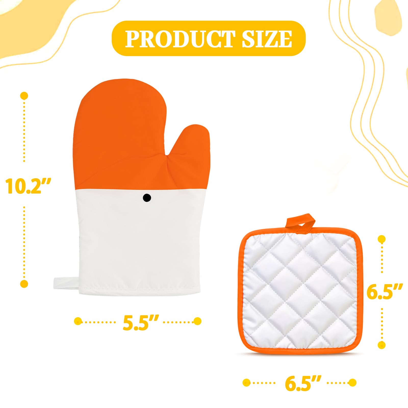 Goose Ofenhandschuhe und Topflappen, 4-teiliges Set, hitzebeständige Küchenhandschuhe, lustige Tier-Ofenhandschuhe, recycelte Baumwollfüllung, Silikon, rutschfeste Handschuhe zum Kochen, Backen