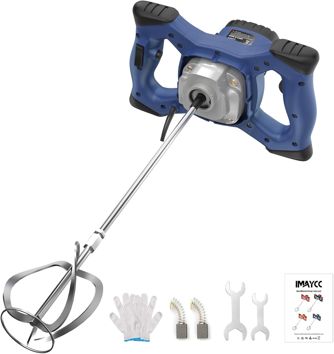 2100W Mezclador de Taladro de Hormigón Eléctrico Profesional, Mezclador de Mortero Portátil, Agitador M14 Ajustable, para Mezclar Pintura, Lechada de Cemento, Hormigón, Mortero, Forraje, etc.
