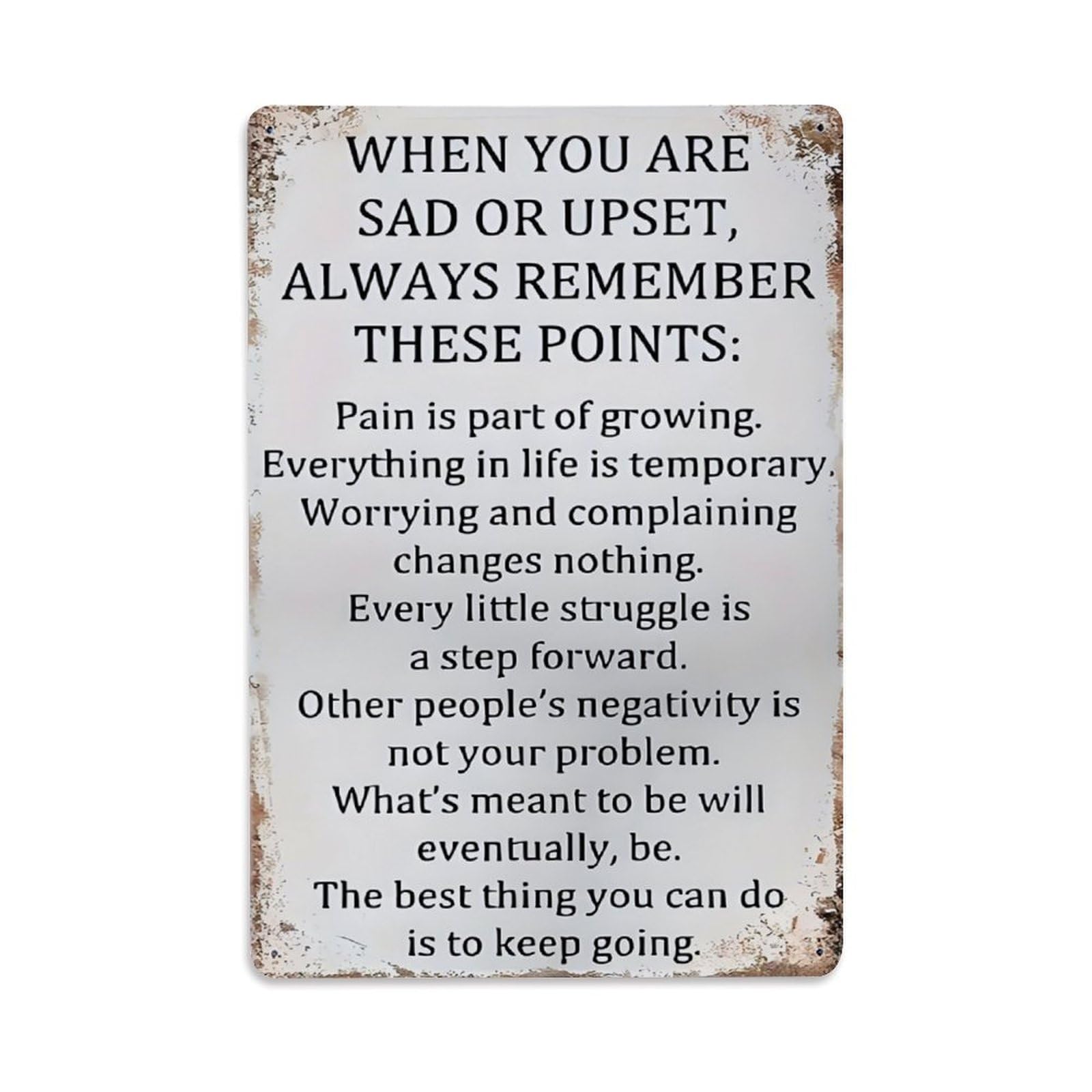 Inspirational Life Quotes Vintage Sign Vintage Aluminium Metal Sign, Retro Wall Decor for Home, Bar, Garage & Farmhouse 30x20cm
