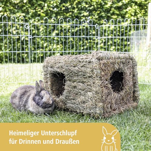 Kerbl Grashaus XL (für Kaninchen/Nagetiere, natürlich getrocknetes Gras, für den Verzehr geeignet, frei von Draht-/Kunststoffteilen, 37x30x28 cm) 82789, 1 Stück (1er Pack)