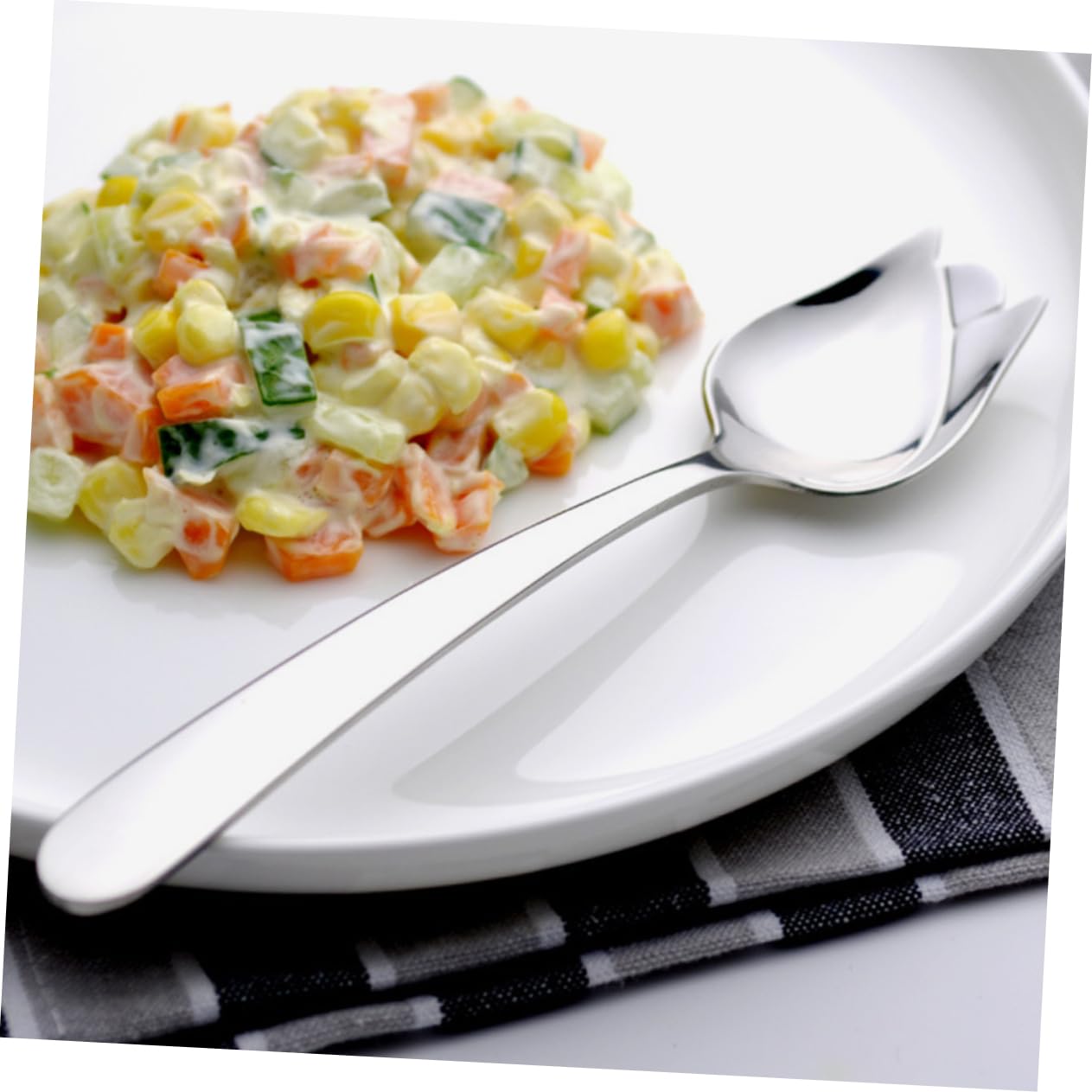 5 Series Codo Cuchara Tenedor Cucharón Cubiertos Para Discapacitados Para Adultos Anciano Forma Discapacidad Largo Pequeño Fácil Acero Inoxidable Plata 2 Piezas X 5