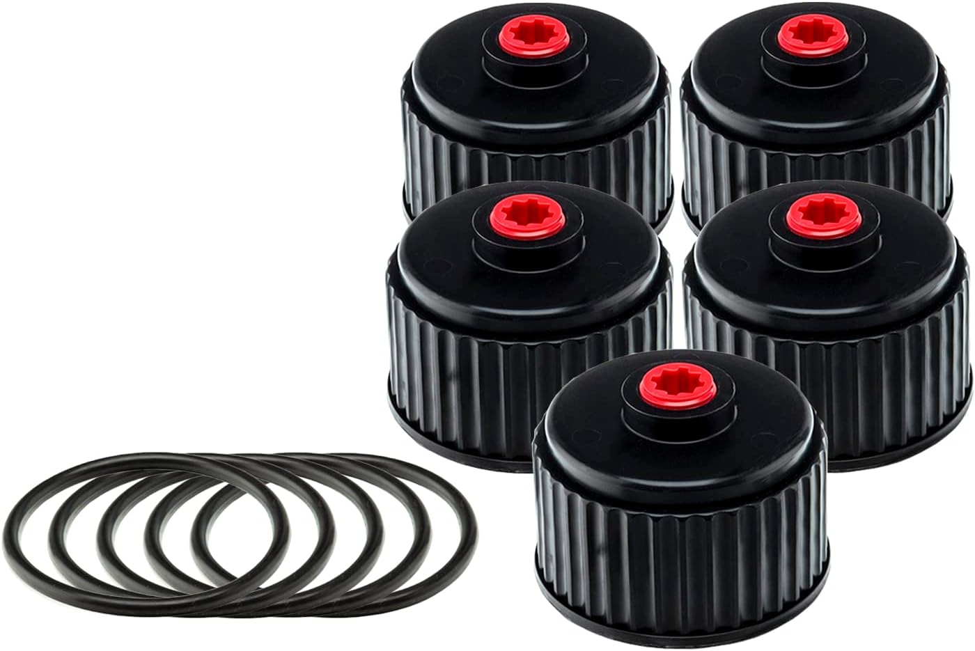 VP Racing Fuels 3042 Utility Jug Cap (5 Pack) with 3043B ORings (5 Pack) Fits VP