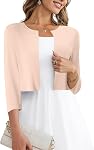 CHICZONE Femmes Cardigan d'été 3/4 Sleeve Knit Shrugs Trendy Open Front Cropped Cardigan