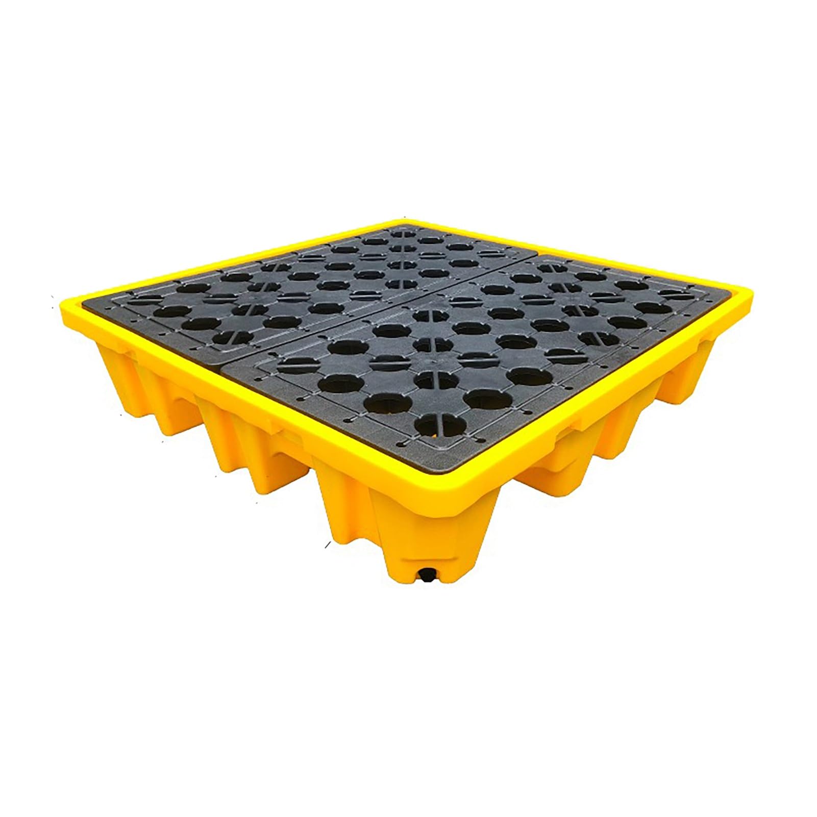 JKJZSALJ Heavy-Duty Yellow Stackable Spill Containment Tray - Portable Drum Secondary Containment Pallet For Safe Liquid Storage - Ideal For Industrial Use,Yellow,72x72x16cm